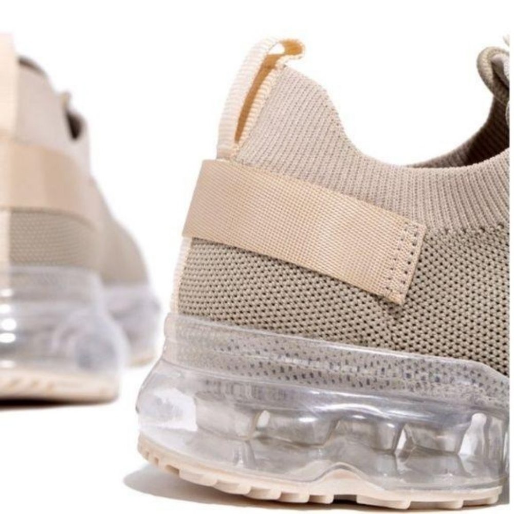 !! RESTOCKED !! Slip On Flyknit Sneakers in Beige - Picture 2 of 9